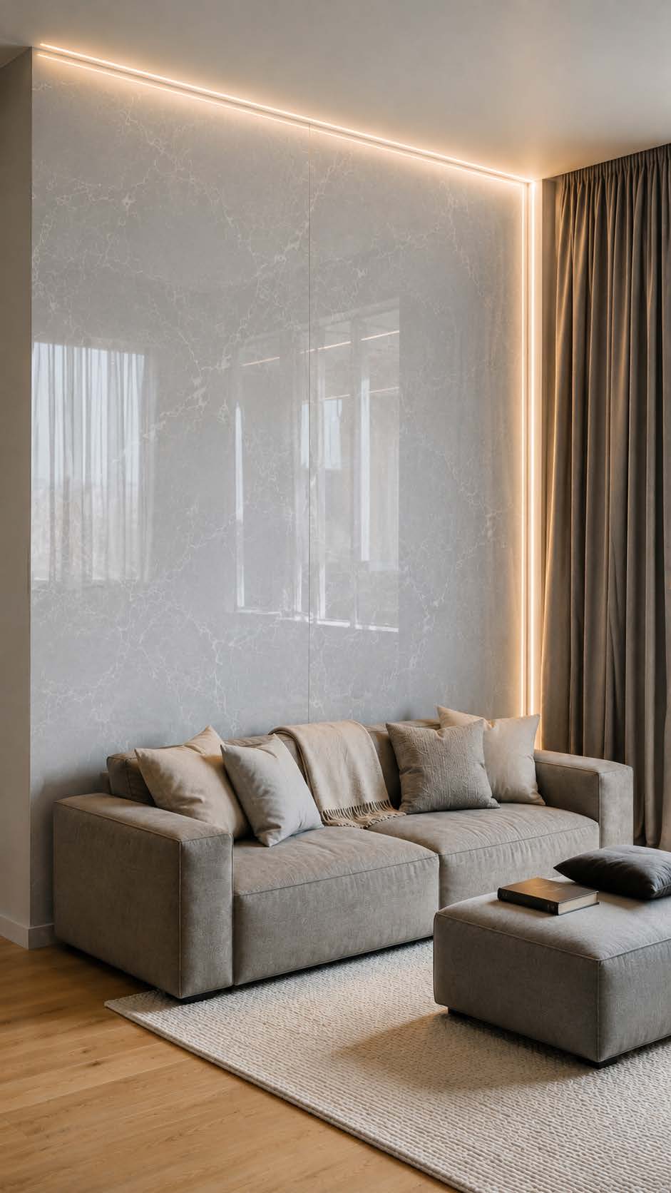 Oficina con pared Tundra Gris