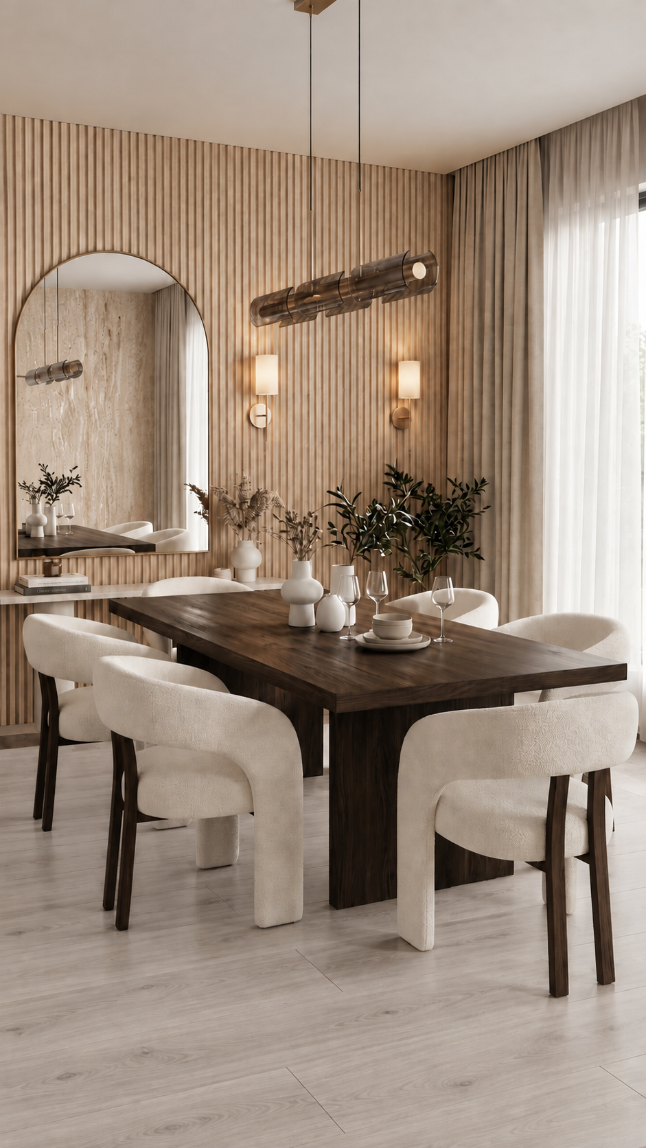 Ambiente con wall panel varillado interior Balkan