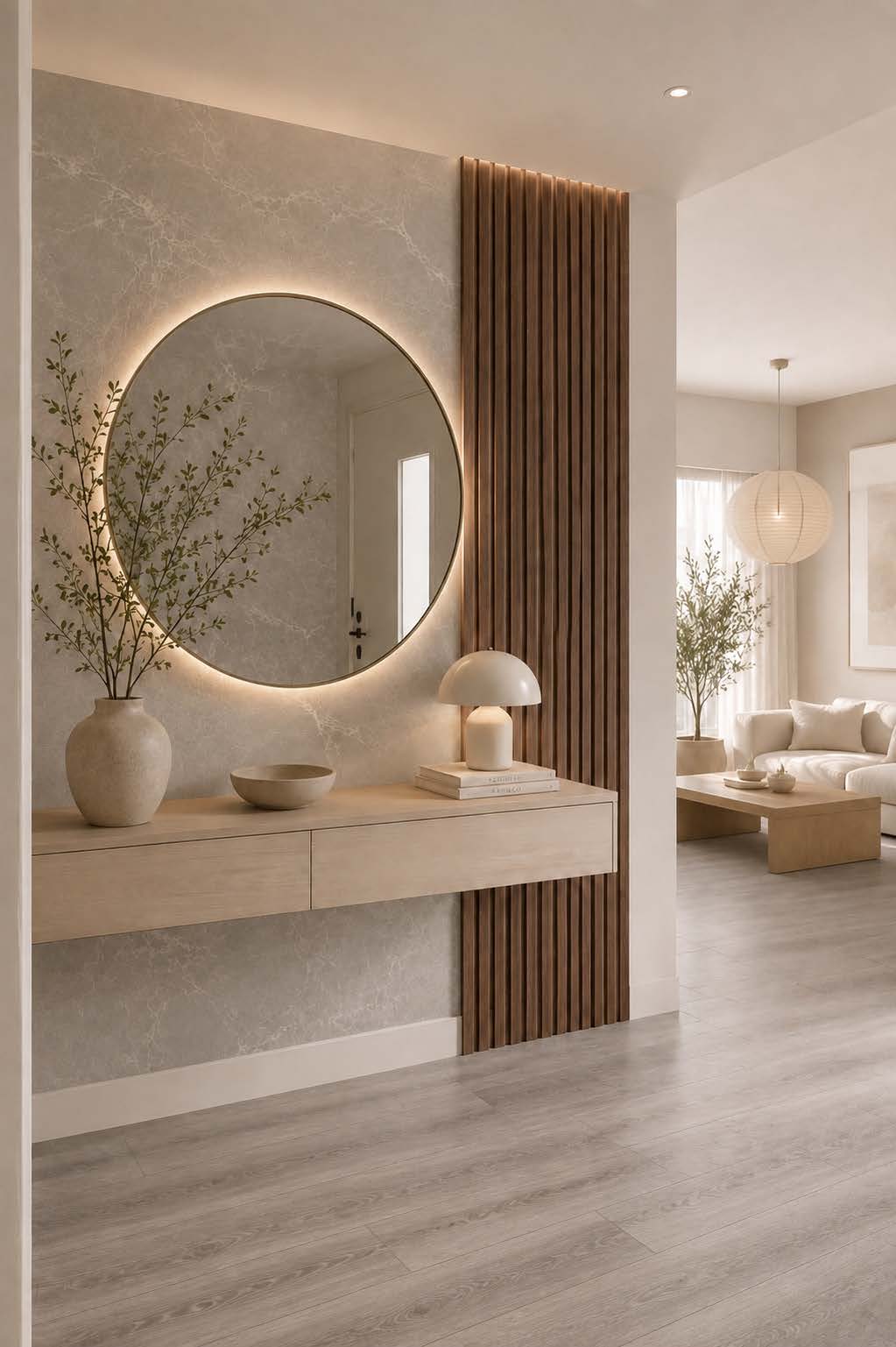 Ambiente con panel Árbol Castaño